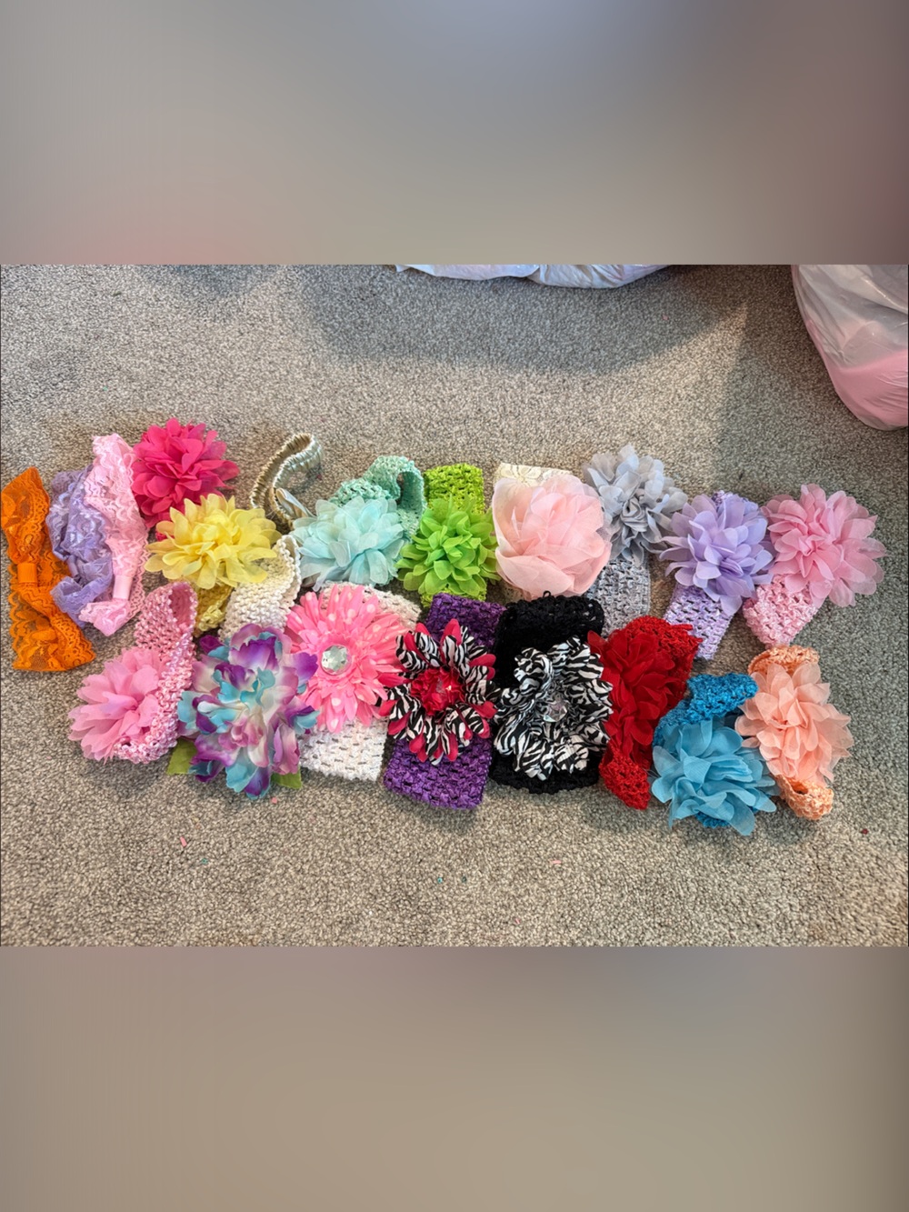 21 Colorful Baby/Toddler Flower Headband Set - Assorted Brights